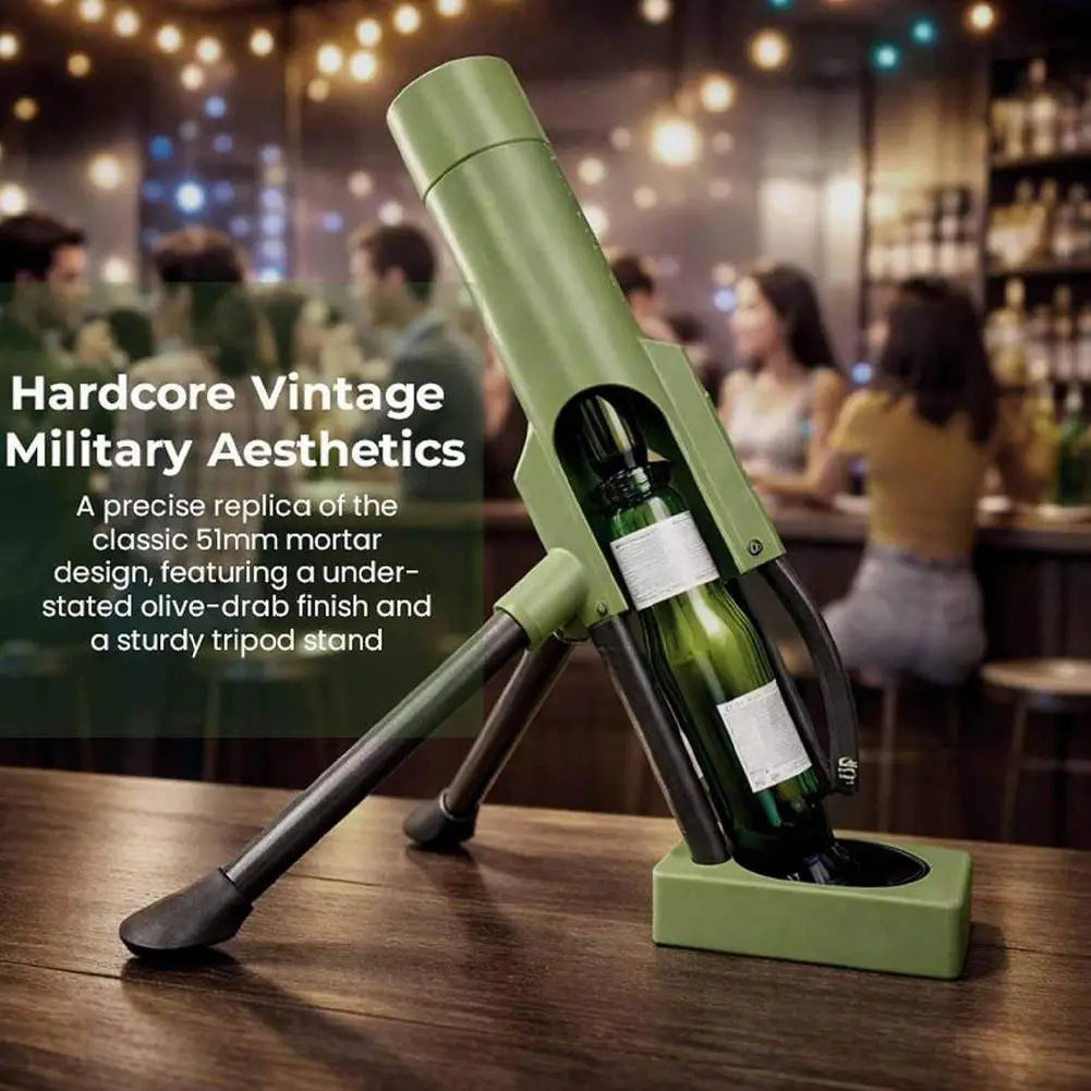 Hands-Free Beer Bottle Opener with Cap Launcher - Innovative Mortar Style Gadget for Home Use