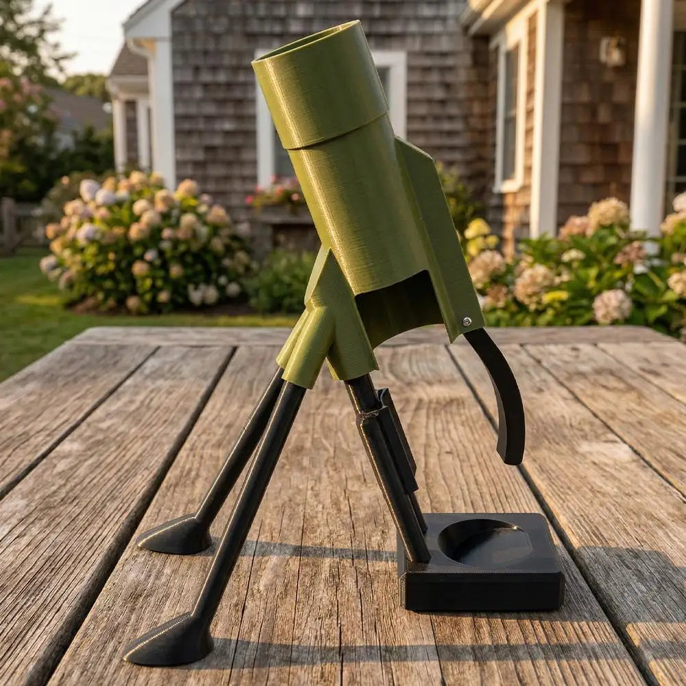 Hands-Free Beer Bottle Opener with Cap Launcher - Innovative Mortar Style Gadget for Home Use